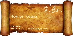 Hefner Csaba névjegykártya