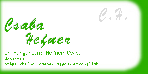 csaba hefner business card
